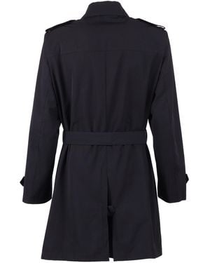 Fay Regular Fit Trench Coat Polyester Cotton Trench-Raincoat - Blue