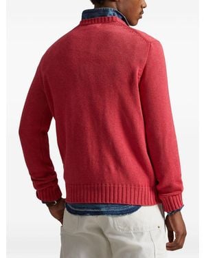 Polo Ralph Lauren Jumper The Iconic Flag Cotton - Red