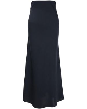 Le Plain Long Skirt With Volant Detail - Blue