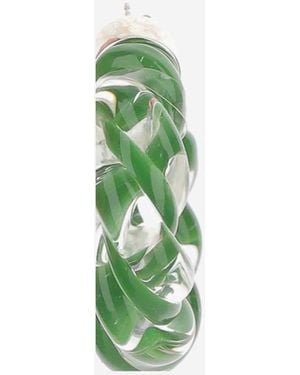 Bottega Veneta Hoop Earrings Twisted Glass - Green
