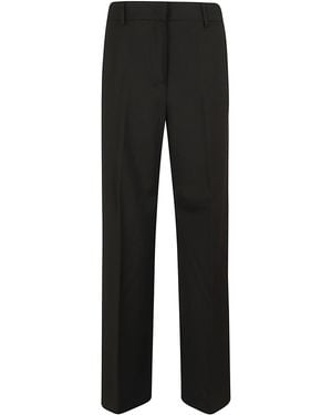 Weekend by Maxmara Tela Pura Lana Natural Stretch Trama Vergine Ovis Aries Pantaloni - Black