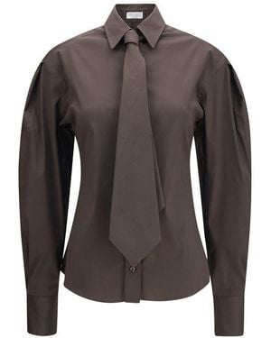 Brunello Cucinelli Brown Cotton Dress Shirt