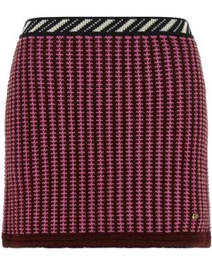 Versace Crochet Knit Skirt - Red