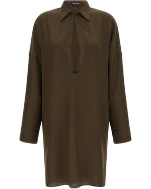 Tom Ford Silk Crêpe De Chine Tunic - Green