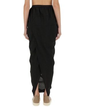 Rick Owens Maxi Skirt Wool - Black