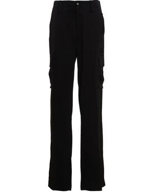 David Koma Satin-Finish Cargo Pants With Multi-Pockets - Black