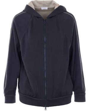 Brunello Cucinelli Zipped Sweatshirt - Blue