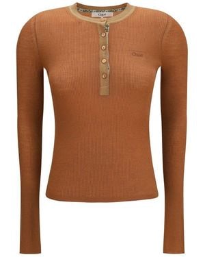 Chloé Beige Wool Oves Aries Shirt - Brown