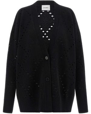 Nude Argyle Cut-Out Cardigan - Blue