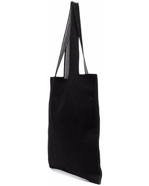 Palm Angels Knit Shopper Logo Tote Bag - Black