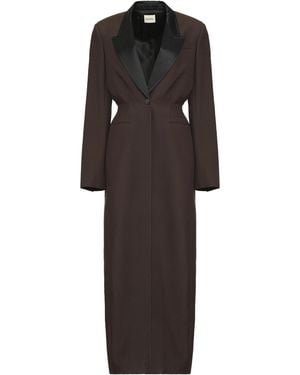 KHAITE Bellow Single-Breasted Long Coat Polyamide - Black