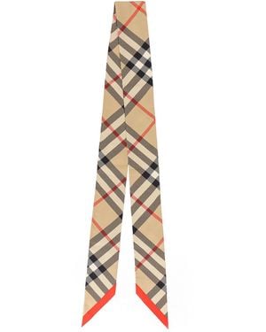 Burberry Silk Bandeau With Check Motif - Metallic