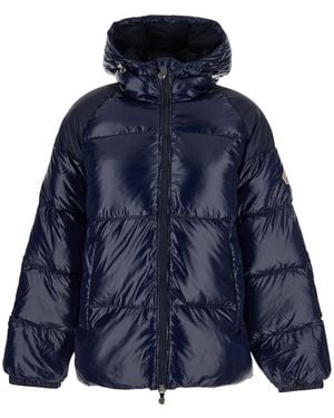 Pyrenex Sten Down Jacket With Drawstring Hood And Logo Patch - Blue