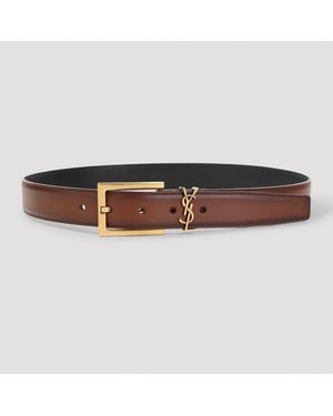 Saint Laurent Cassandre Belt - Brown