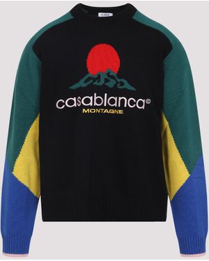 CASABLANCA Intarsia Pullover - Blue