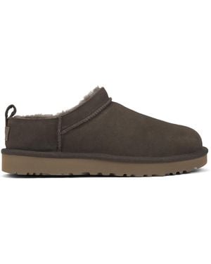 UGG Slip-On Mini Shoes Leather Slippers - Brown