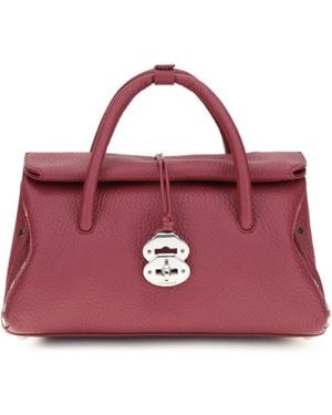 Zanellato Dotta Centauro Shoulder Bag Calf Leather Bos Taurus - Purple