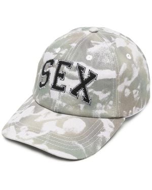 Carne Bollente Six-Panel Cap Sage Cotton Hat - Metallic