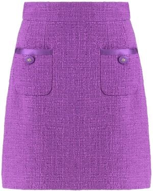 Dolce & Gabbana Rachel Tweed Mini-Skirt - Purple