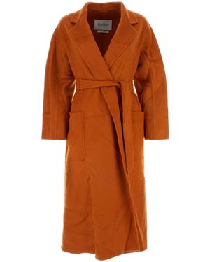 Max Mara Coat Cashmere in Orange | Lyst