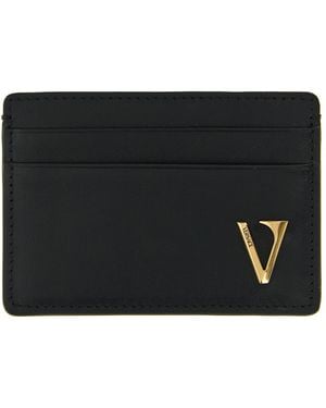 Versace 'V Logo' Card Holder - Black