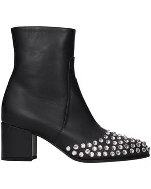 Alaïa Leather Ankle Boots - Black