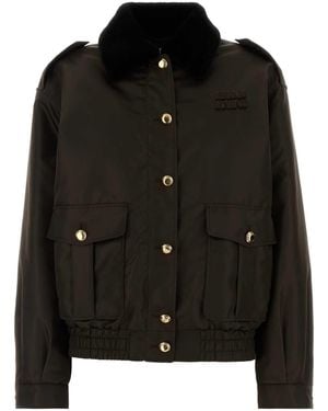Miu Miu Dark Nylon Padded Jacket - Black