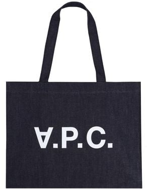 A.P.C. Shopping Bag Daniela Cotton Handbags - Blue