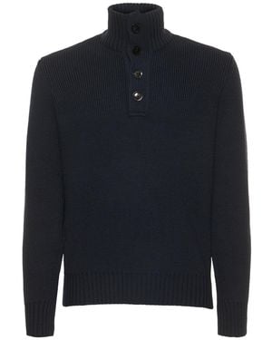 Tom Ford Elegant Sweater With High Collar - Blue