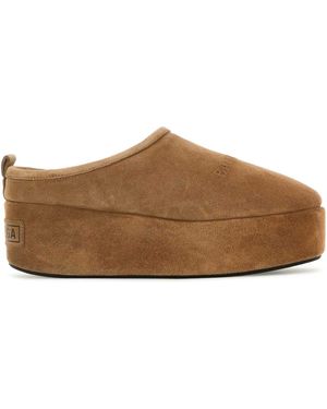 Balenciaga Camel Suede Alaska Soft Slippers - Brown
