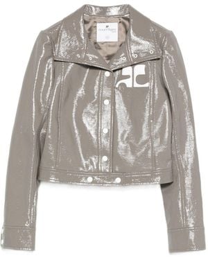 Courreges Faux Leather Jacket - Grey