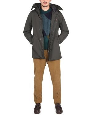 Moorer Hooded Jacket With High Neck Polyester Trench & Raincoats - Black