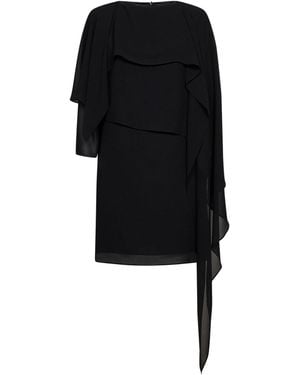MM6 by Maison Margiela Chiffon Short Dress With Cape - Black
