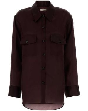 KHAITE Aubergine Silk Matteo Shirt - Purple