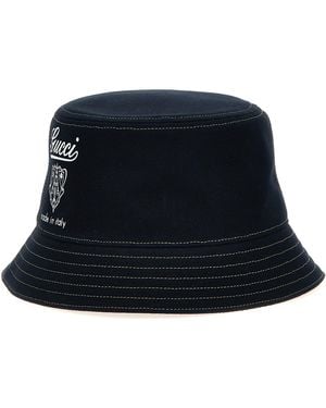 Gucci Coat Of Arms Bucket Hat Cotton - Black