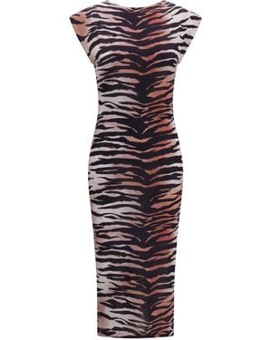 Pinko Tiger Print Dress Cotton; Nylon - Purple