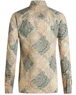 Etro Printed Cotton Shirt - Yellow