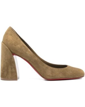 Christian Louboutin Miss Sab Suede Leather Pumps - Metallic