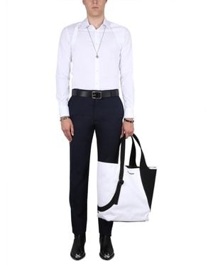 McQueen Tailored Cigarette Pants Wool Pants - Blue