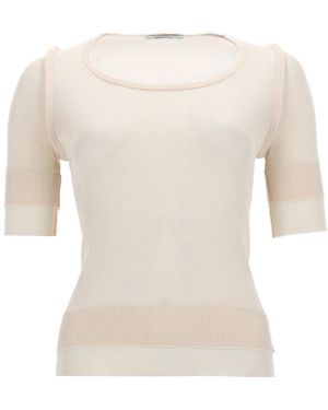 Lemaire Top Trompe Loeil Viscose Silk Tops - White