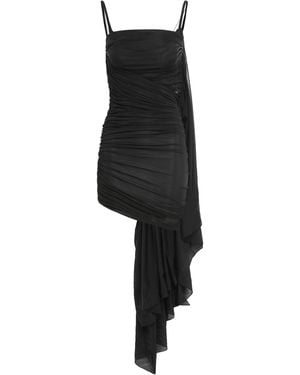Mugler Asymmetrical Dress With Draping Polyamide - Black