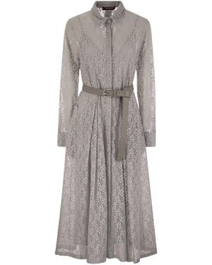 Max Mara Canada Lace Shirt Dress - Gray