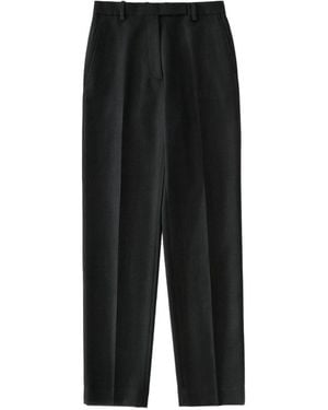 Studio Nicholson Flint-Colored Wool Twill Couper Straight-Leg Tailored Pants - Black