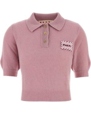 Marni Cashmere Polo Shirt - Pink