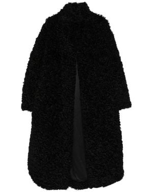 Frankie Shop Oversized Faux-Fur Coat Ravello - Black