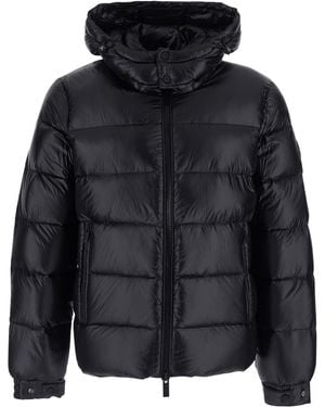 Heskimo Short Semi-Shiny Down Jacket Tech Fabric Padded - Black
