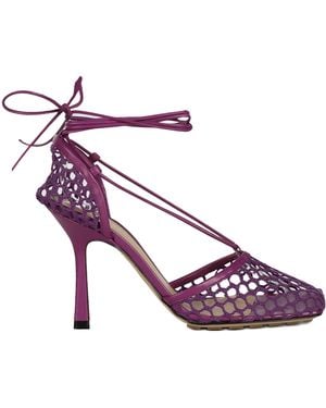 Bottega Veneta Mesh And Leather Décolleté - Pink