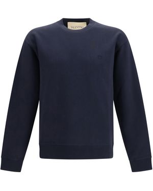 Valentino Cotton Sweatshirt Sweatshirts - Blue