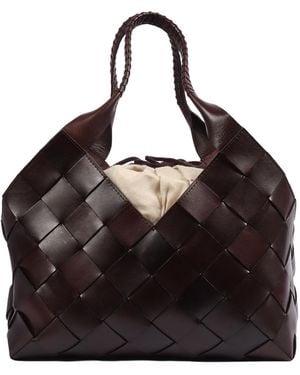 Dragon Diffusion Castello 4Cm Diagonal Straps Cow Leather Shoulder Bag - Black