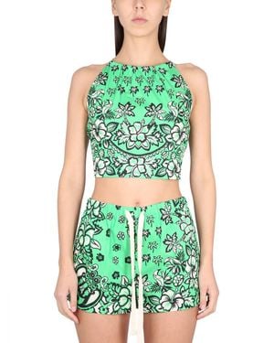 RED Valentino Carre Bandana Top - Green